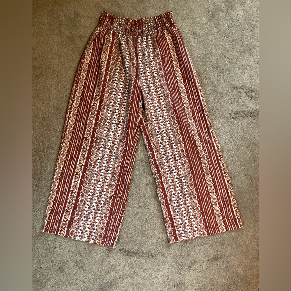 Bohemian Striped Wide-Leg Pants